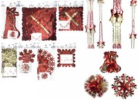 Red/gold combined foil garland-pk2 small