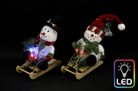 LED Snowman on sleigh-36cm