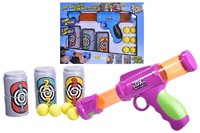 Pop ball gun with 3 can targets