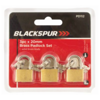 Brass padlock set-pk3x20mm