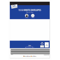 C4 White peal & seal envelopes-pk15