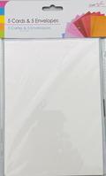 White cards & envelopes-A5-pk5