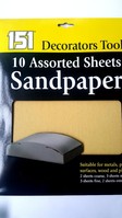 Sandpaper sheets-pk10 ast'd