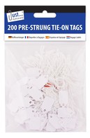Pre strung white tags-200