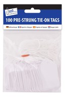 Pre strung white tags-100