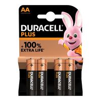 Duracell Plus  100% AA batteries-pk4
