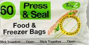 Press & seal food bags-pk60