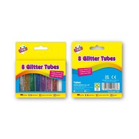 Glitter tubes-ast'd colours-pk8
