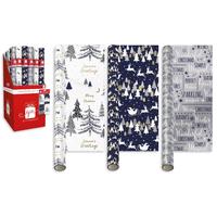 Midnight blue Christmas wrapping paper-3 designs-4mtr