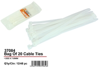 Cable ties-white-200x7.6mm-pk20