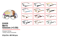 Designer mens reading glasses-+3.50