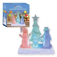 Colour change acrylic snowman family scene