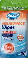 Biodegradable multisurface wipes-orange burst-pk50