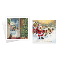Sants/victorian Christmas cards-pk10 square