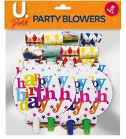 Happy birthday party blowers-pk10