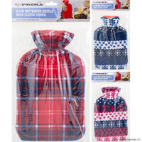 Hot water bottle with fleece cover-2ltr