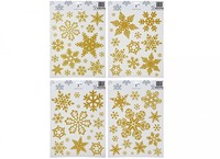 Gold glitter snowflake window stickers