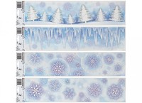 Glitter horizontal snowflake scene window sticker