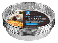 Small foil flan dishes-pk9