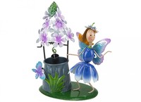Metal fairy flower well wisher
