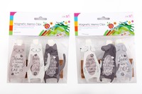 Magnetic memo clips-cats & dogs-pk3