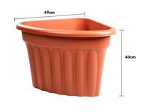 Vista corner planter-terracotta-49cm
