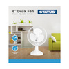 White desk fan-6''