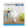 White clip fan-6''