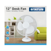White desk fan-12''