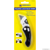 Plastic folding lock back utility knife