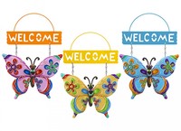 Metal butterfly welcome sign-3 astd