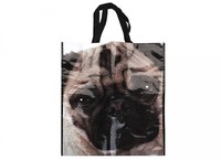 Pug design woven shopping bag
