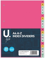 A-Z Index dividers-A4-pk20