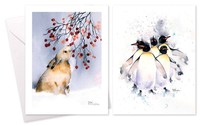 Watercolour Animals Christmas cards-pk8 square