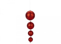 Hanging bauble cluster-red-4pc