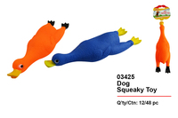 Squeaky flat duck dog toy
