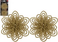 Gold clip on flower decorations-pk2