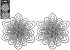 Silver clip on flower decorations-pk2