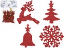 Red hanging glitter decorations-pk8