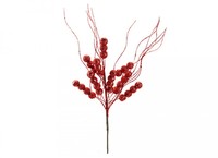Red glitter Xmas berry pick-38cm