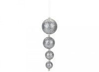 Hanging bauble cluster-silver-4pc