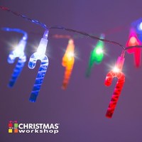 20 Coloured LED battery operated cane string lights