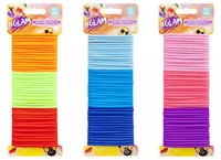 Glam hair bands-4mm-48pc astd colours