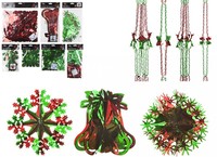 Red/green foil garland-pk2 small