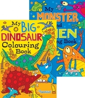 Alien/monster & dinosaur colouring book