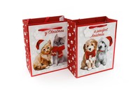 Xmas cat & dog gift bag-23x19cm