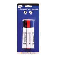 Chunky dry-wipe board markers-pk3