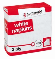 White napkins-2 ply-pk50
