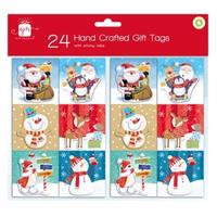 Hand crafted novelty Christmas gift tags-pk24