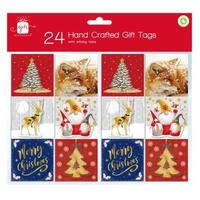 Hand crafted contemporary Christmas gift tags-pk24